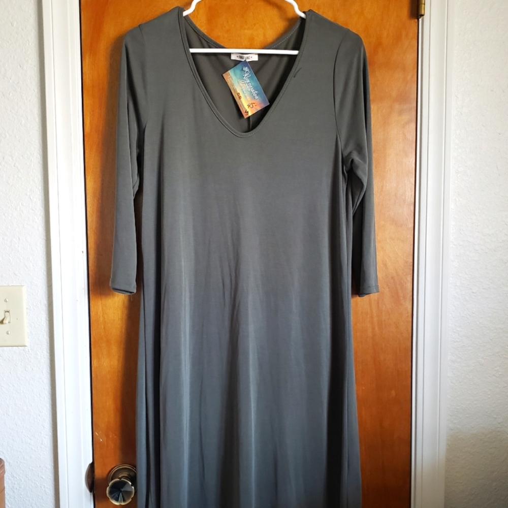FIRST LOVE Maxi slip DRESS deep V, drapey